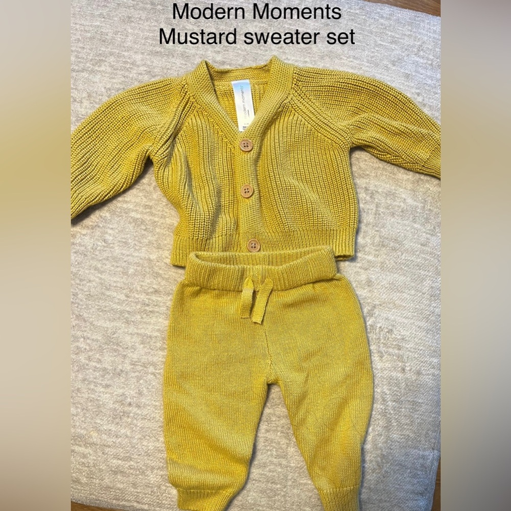 Modern Moments mustard-colored sweater set